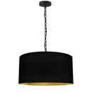 Dainolite 1 Light Medium Braxton Pendant Black with Black and Gold Shade BXN-M-BK-698