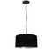 Dainolite 1 Light Small Braxton Pendant Black with Black and Silver Shade BXN-S-BK-697