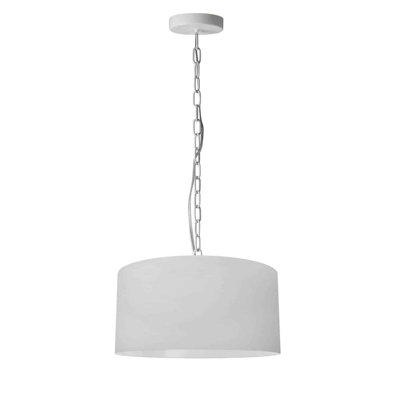 Dainolite 1 Light Small Braxton Pendant White with White Shade BXN-S-WH-790