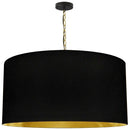 Dainolite 1 Light Extra Large Braxton Pendant Aged Brass with Black and Gold Shade BXN-XL-AGB-698