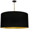 Dainolite 1 Light Extra Large Braxton Pendant Aged Brass with Black and Gold Shade BXN-XL-AGB-698