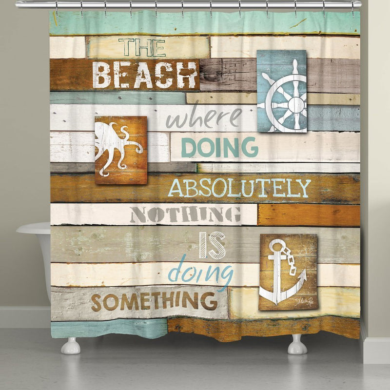 Laural Home Beach Mantra Shower Curtain