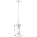 Dainolite 1 Light Pendant Rectangular Metal Frame W/Frosted Gls CBE-61P-PC