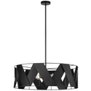 Dainolite 4 Light Incandescent Chandelier Matte Black Finish with Black Ribbon CDO1-304C-MB-BK