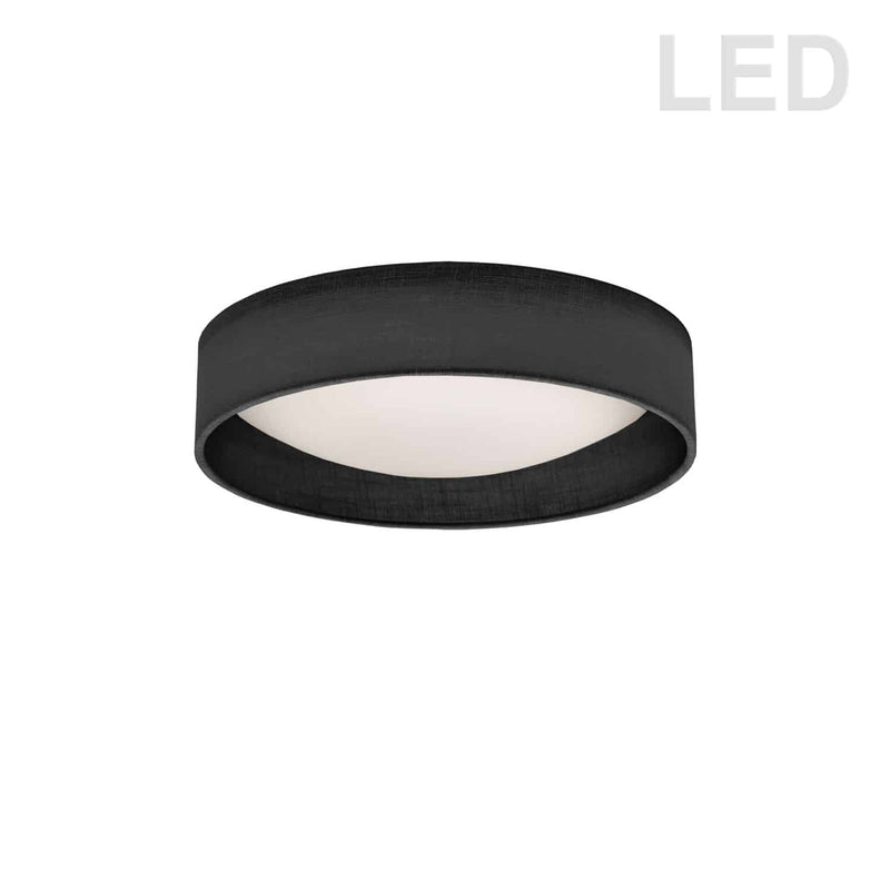 Dainolite 11" Light Flush Mount Fixture Black and Clear Shade CFLD-1114-2406