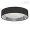 Dainolite 15" Light Flush Mount Fixture Black and Silver Shade CFLD-1522-697