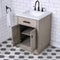 Water Creation Chestnut 24" Single Sink Carrara White Marble Countertop Vanity In Gray Oak CH24CW03GK-000000000