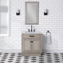 Water Creation Chestnut 30" Single Sink Carrara White Marble Countertop Vanity In Gray Oak CH30CW03GK-000000000