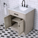 Water Creation Chestnut 30" Single Sink Carrara White Marble Countertop Vanity In Gray Oak CH30CW03GK-000000000