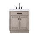 Water Creation Chestnut 30" Single Sink Carrara White Marble Countertop Vanity In Gray Oak CH30CW03GK-000000000