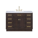 Water Creation Chestnut 48" Single Sink Carrara White Marble Countertop Vanity In Brown Oak CH48CW06BK-000000000