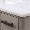 Water Creation Chestnut 48" Single Sink Carrara White Marble Countertop Vanity In Gray Oak with Grooseneck Faucet and Mirror CH48CW03GK-R21BL1403