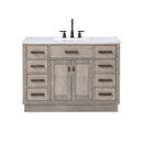 Water Creation Chestnut 48" Single Sink Carrara White Marble Countertop Vanity In Gray Oak CH48CW03GK-000000000