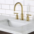 Water Creation Chestnut 72" Double Sink Carrara White Marble Countertop Vanity In Brown Oak with Grooseneck Faucets CH72CW06BK-000BL1406