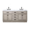 Water Creation Chestnut 72" Double Sink Carrara White Marble Countertop Vanity In Gray Oak CH72CW03GK-000000000