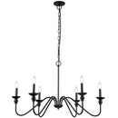 Dainolite 6 Light Incandescent Chandelier Matte Black CLA-366C-MB