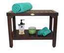 DecoTeak Eleganto 24" Teak Spa Bench with Viro Indoor or Outdoor Rattan Top and Shelf V-DT115