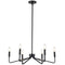 Dainolite 6 Light Incandescent Chandelier Matte Black Finish CLN-266C-MB