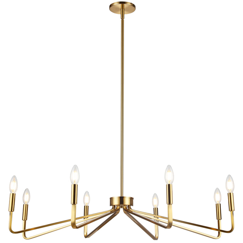 Dainolite 8 Light Incandescent Chandelier Aged Brass Finish CLN-388C-AGB