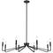 Dainolite 8 Light Incandescent Chandelier Matte Black Finish CLN-388C-MB