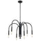 Dainolite 6 Light Incandescent Chandelier Matte Black Finish CLY-246C-MB