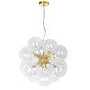 Dainolite 6 Light Halogen Pendant Aged Brass Finish with Clear Glass CMT-206P-CLR-AGB