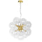 Dainolite 6 Light Halogen Pendant Aged Brass Finish with Clear Glass CMT-206P-CLR-AGB