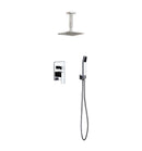 KubeBath Aqua Piazza Brass Shower Set with 8" Ceiling Mount Square Rain Shower and Handheld CR200HH2V