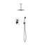 KubeBath Aqua Piazza Brass Shower Set with 8" Ceiling Mount Square Rain Shower and Handheld CR200HH2V