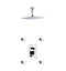 KubeBath Aqua Piazza Brass Shower Set with 12" Ceiling Mount Square Rain Shower and 4 Body Jets CR3004J2V