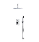 KubeBath Aqua Piazza Brass Shower Set with 12" Ceiling Mount Square Rain Shower and Handheld CR300HH2V