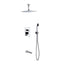 KubeBath Aqua Piazza Brass Shower Set with 12" Ceiling Mount Square Rain Shower Handheld and Tub Filler CR300HHTF3V