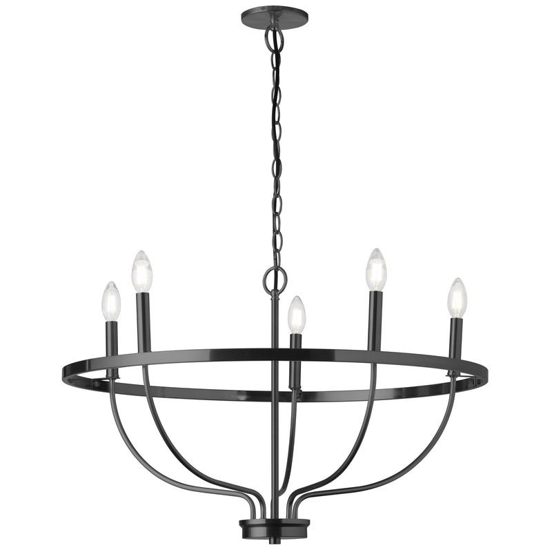 Dainolite 5 Light Incandescent Chandelier Matte Black CSR-295C-MB