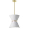 Dainolite 1 Light Incandescent Pendant Aged Brass with Gold Ring White Shade CTN-121P-AGB-790