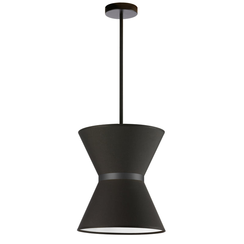 Dainolite 1 Light Incandescent Pendant Matte Black with Black Shade CTN-121P-MB-797