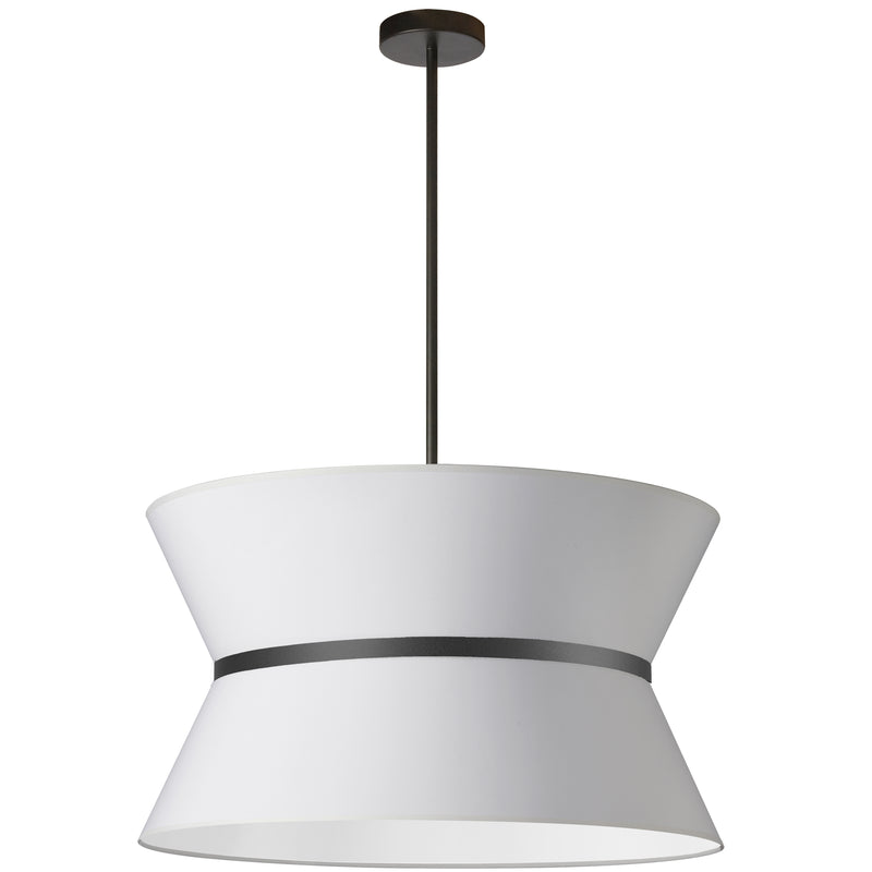 Dainolite 4 Light Incandescent Chandelier Matte Black with White Shade CTN-244C-MB-790