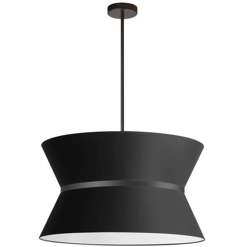 Dainolite 4 Light Incandescent Chandelier Matte Black with Black Shade CTN-244C-MB-797