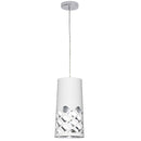 Dainolite 1 Light Cut Out Pendant  Jtone Wht/Sv CUT-P-691