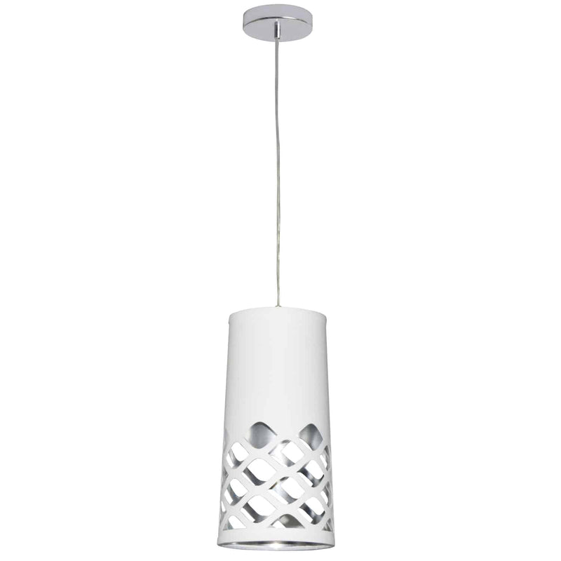 Dainolite 1 Light Cut Out Pendant  Jtone Wht/Sv CUT-P-691