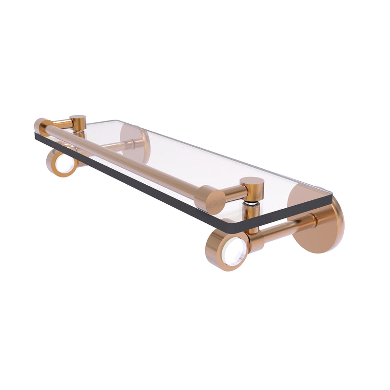 Allied Brass Clearview Collection 16 Inch Glass Shelf with Gallery Rail CV-1-16-GAL-BBR