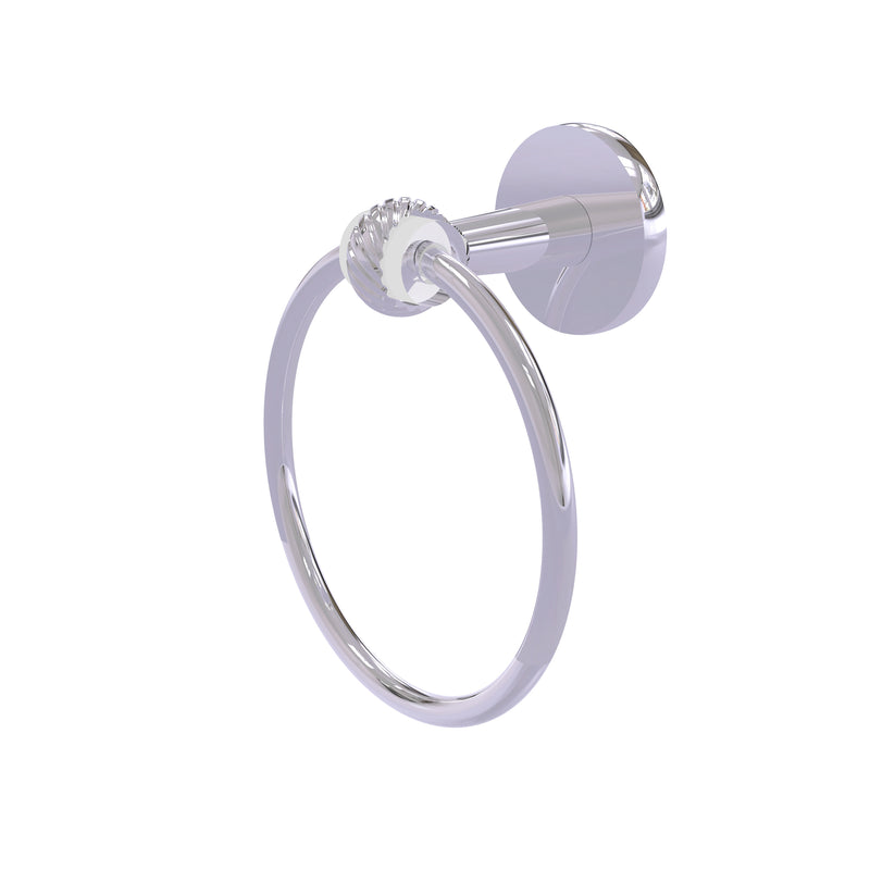 Allied Brass Clearview Collection Towel Ring with Twisted Accents CV-16T-PC