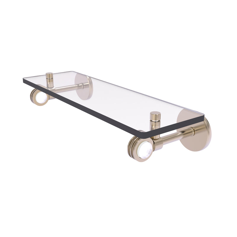 Allied Brass Clearview Collection 16 Inch Glass Shelf with Dotted Accents CV-1D-16-PEW