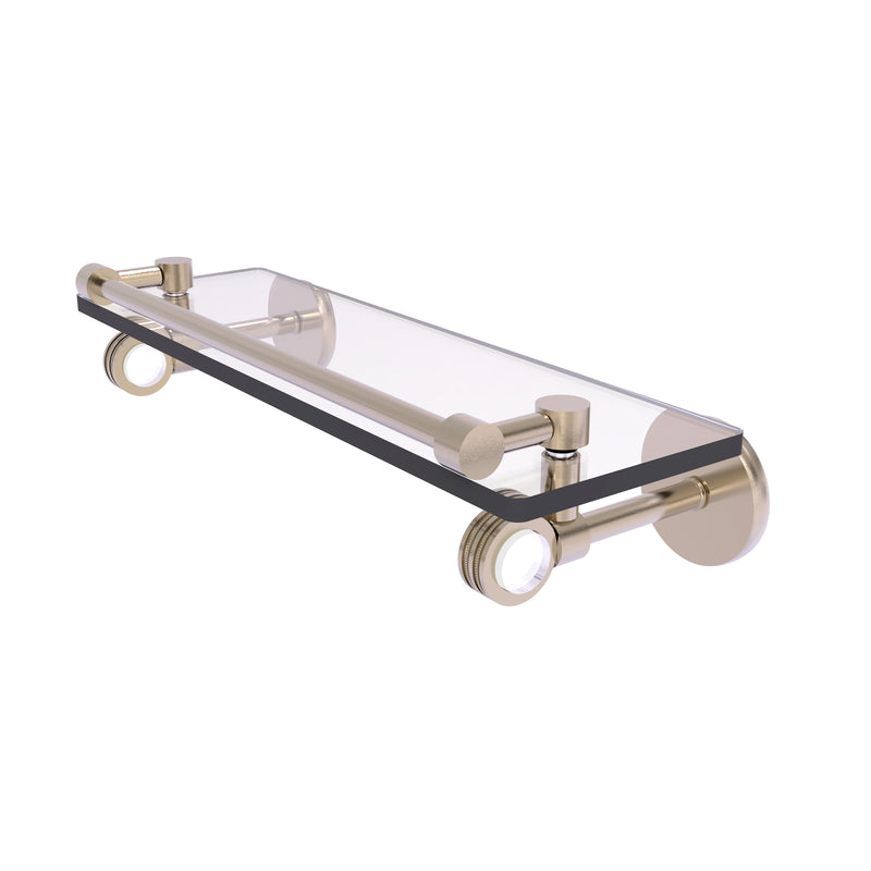 Allied Brass Clearview Collection 16 Inch Gallery Rail Glass Shelf with Dotted Accents CV-1D-16-GAL-PEW