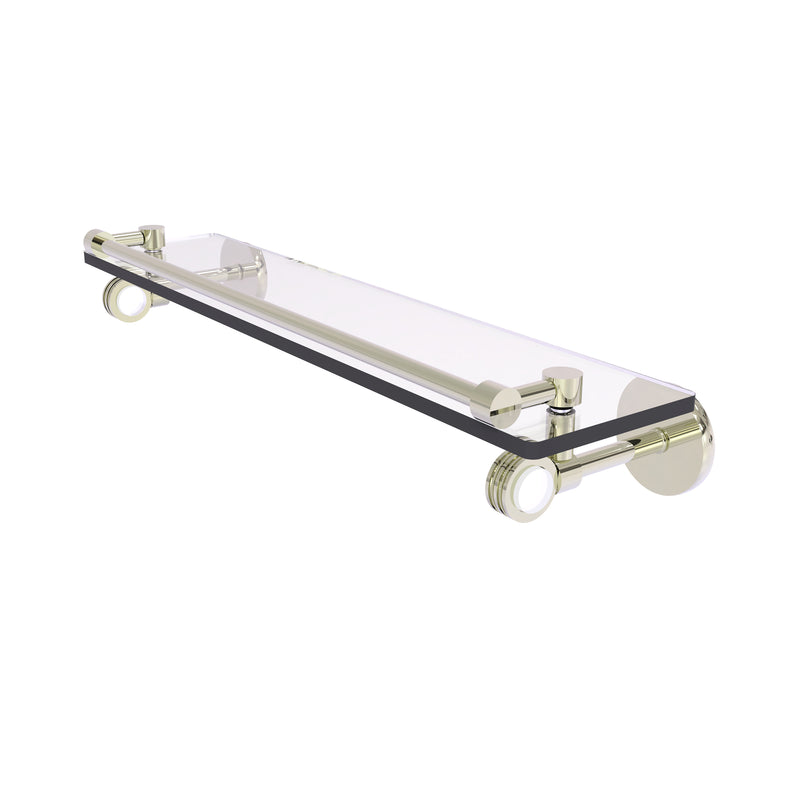 Allied Brass Clearview Collection 22 Inch Gallery Rail Glass Shelf with Dotted Accents CV-1D-22-GAL-PNI