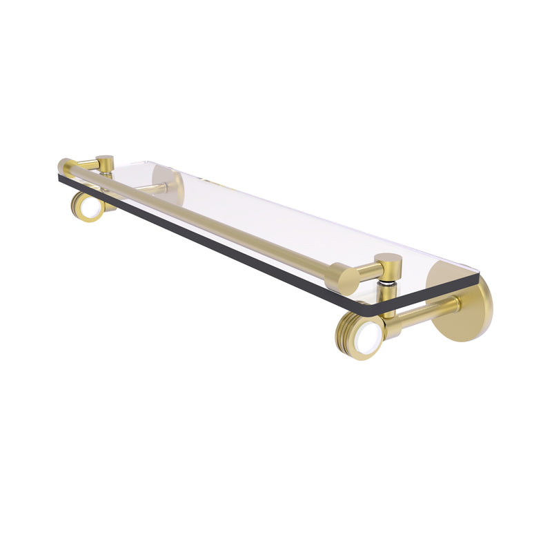 Allied Brass Clearview Collection 22 Inch Gallery Rail Glass Shelf with Dotted Accents CV-1D-22-GAL-SBR