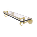 Allied Brass Clearview Collection 16 Inch Gallery Rail Glass Shelf with Groovy Accents CV-1G-16-GAL-SBR