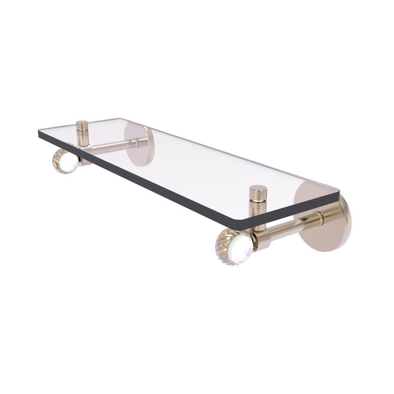 Allied Brass Clearview Collection 16 Inch Glass Shelf with Twisted Accents CV-1T-16-PEW