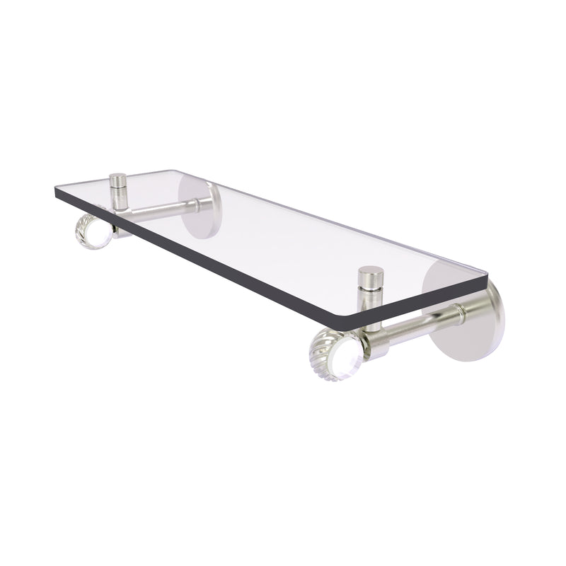 Allied Brass Clearview Collection 16 Inch Glass Shelf with Twisted Accents CV-1T-16-SN