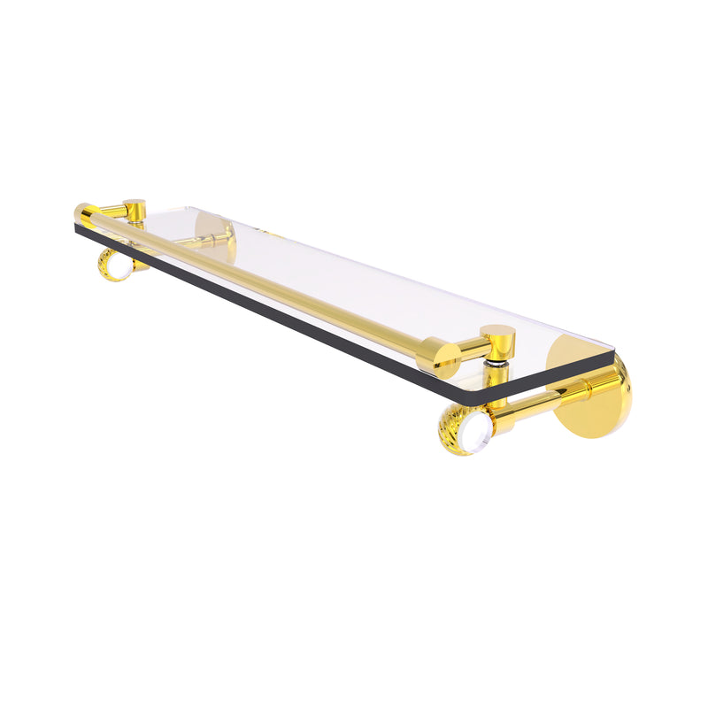 Allied Brass Clearview Collection 22 Inch Gallery Rail Glass Shelf with Twisted Accents CV-1T-22-GAL-PB