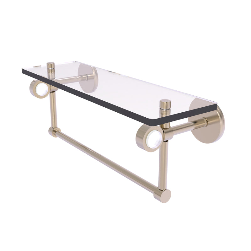 Allied Brass Clearview Collection 16 Inch Glass Shelf with Towel Bar CV-1TB-16-PEW